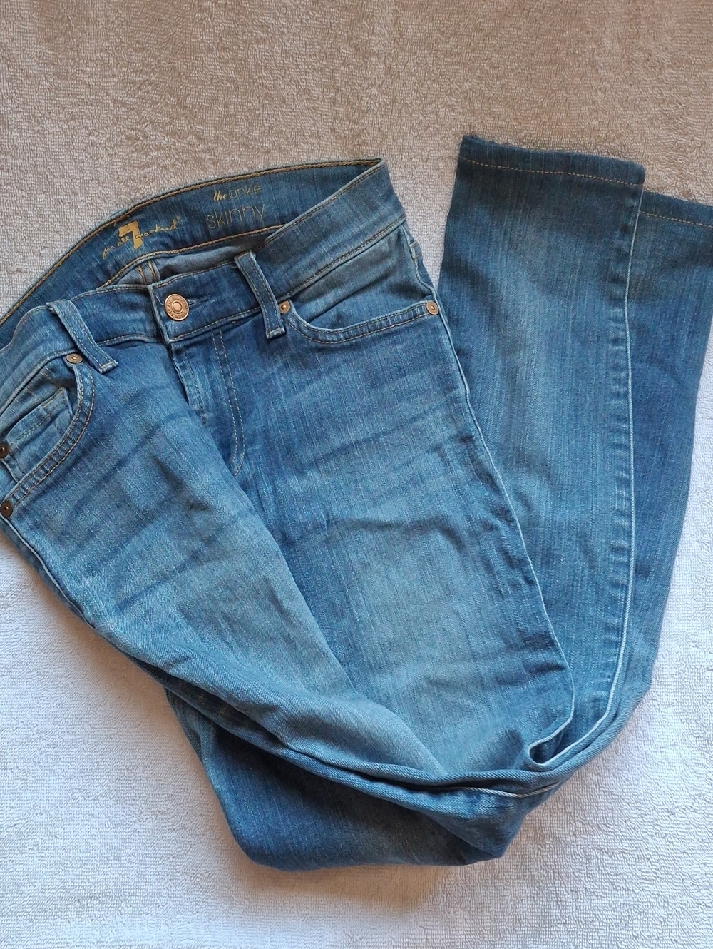 7 For All Mankind Medium Blue The Ankle Skinny Jeans Women Sz 26 NWOT Y2k 2000s